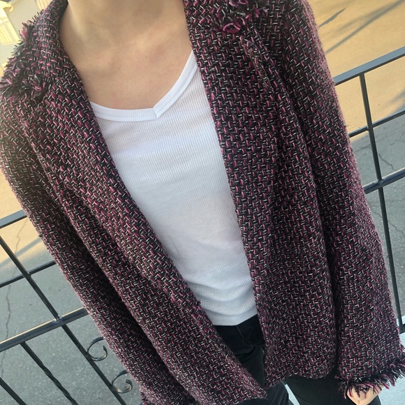 VINTAGE Textured Raw Hems Jacket Unique Style🦄 - Picture 9 of 9